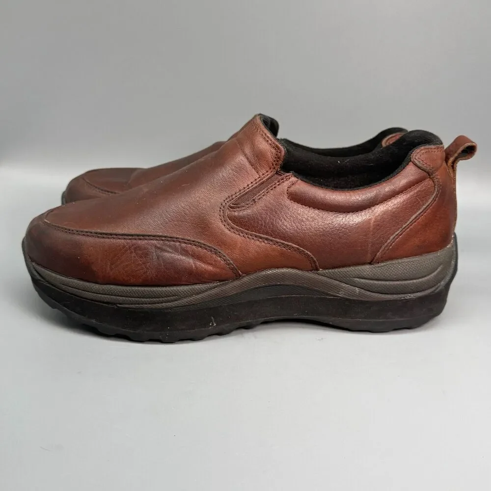 L.L. Bean Comfort Moc Men's 11 Wide Brown Leather Slip-On Loafers Shoes Moccasin